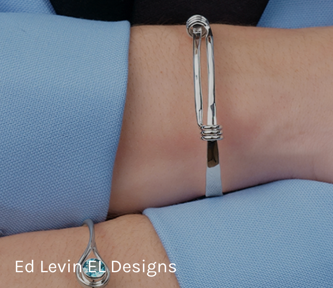 Hand-Forged Signature Sterling Silver Bracelet by Ed Levin | The