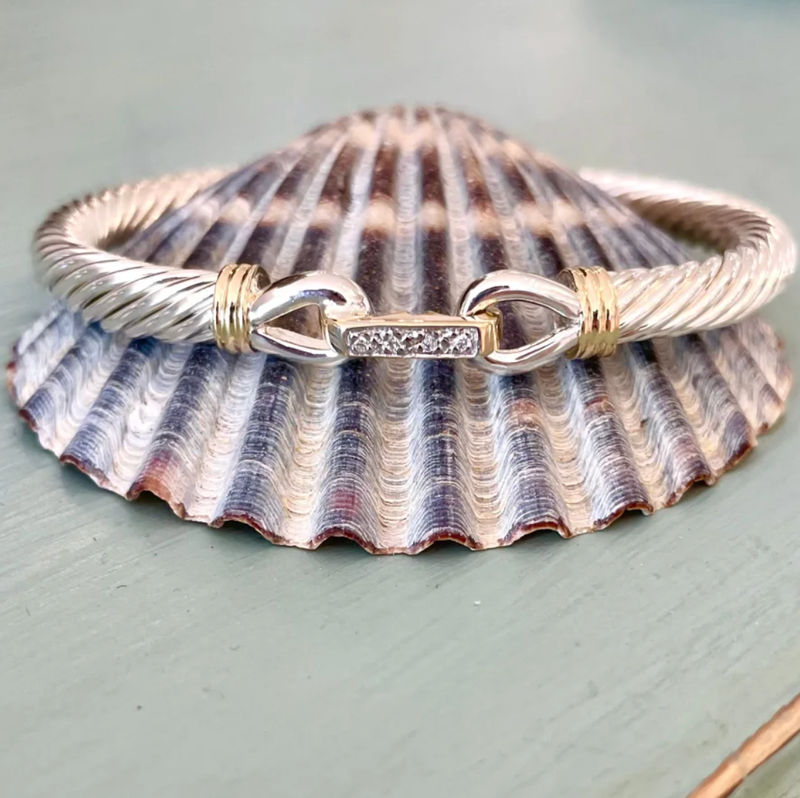 Sterling silver and 14k store gold bracelet