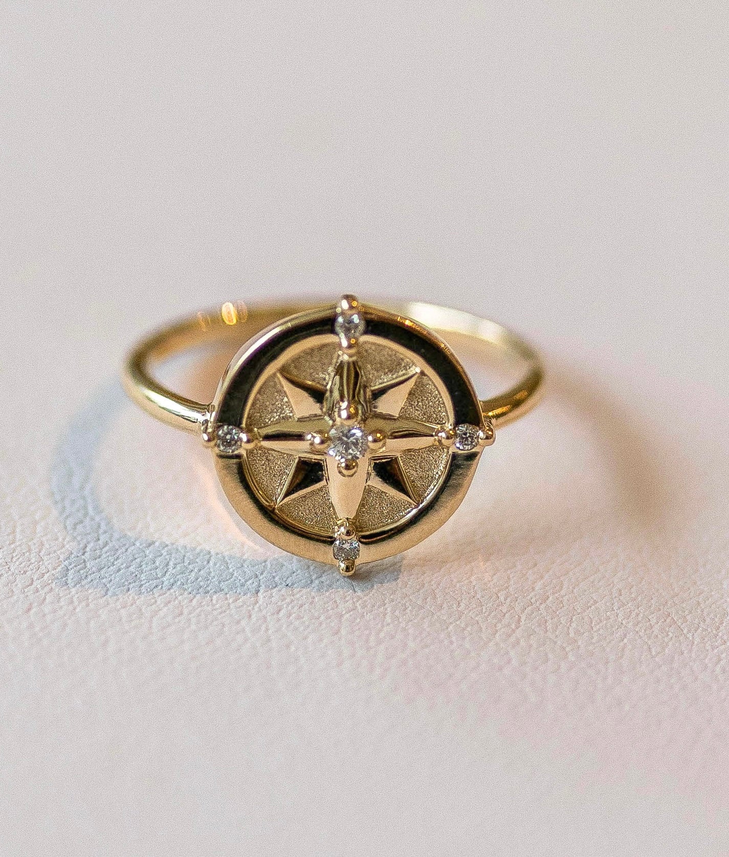 Gold compass ring store