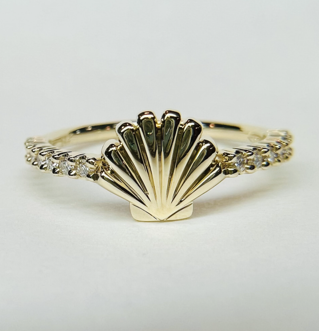 Shell wedding ring on sale