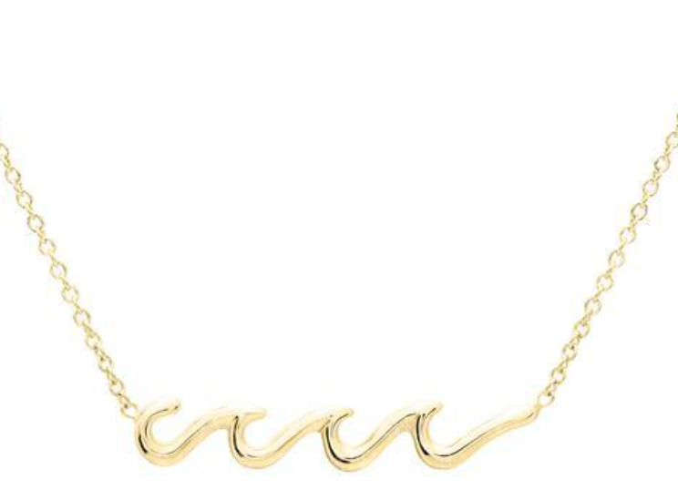 Gold hot sale wave necklace