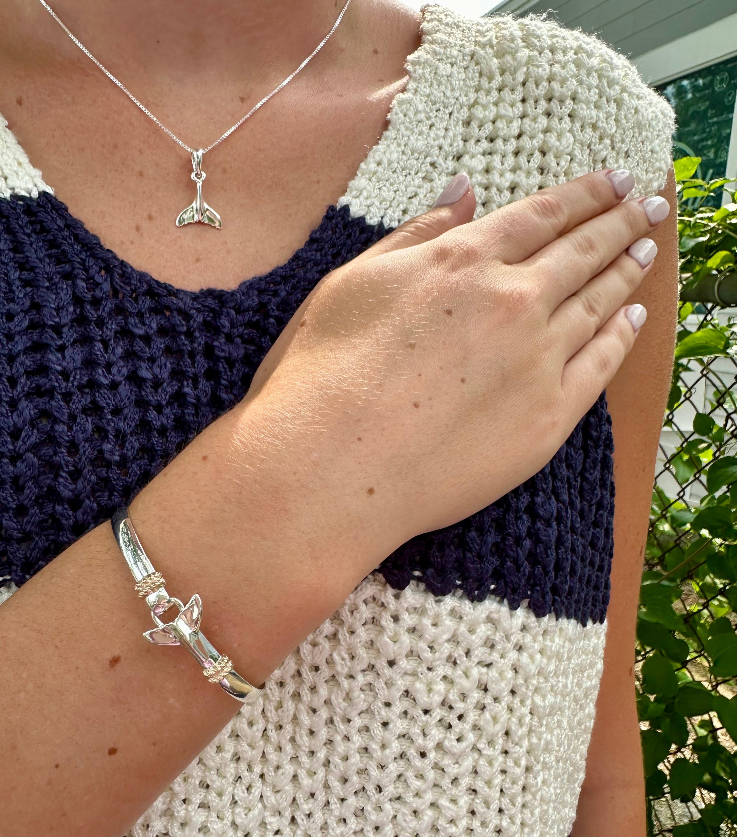 Sterling silver whale tail bracelet shop