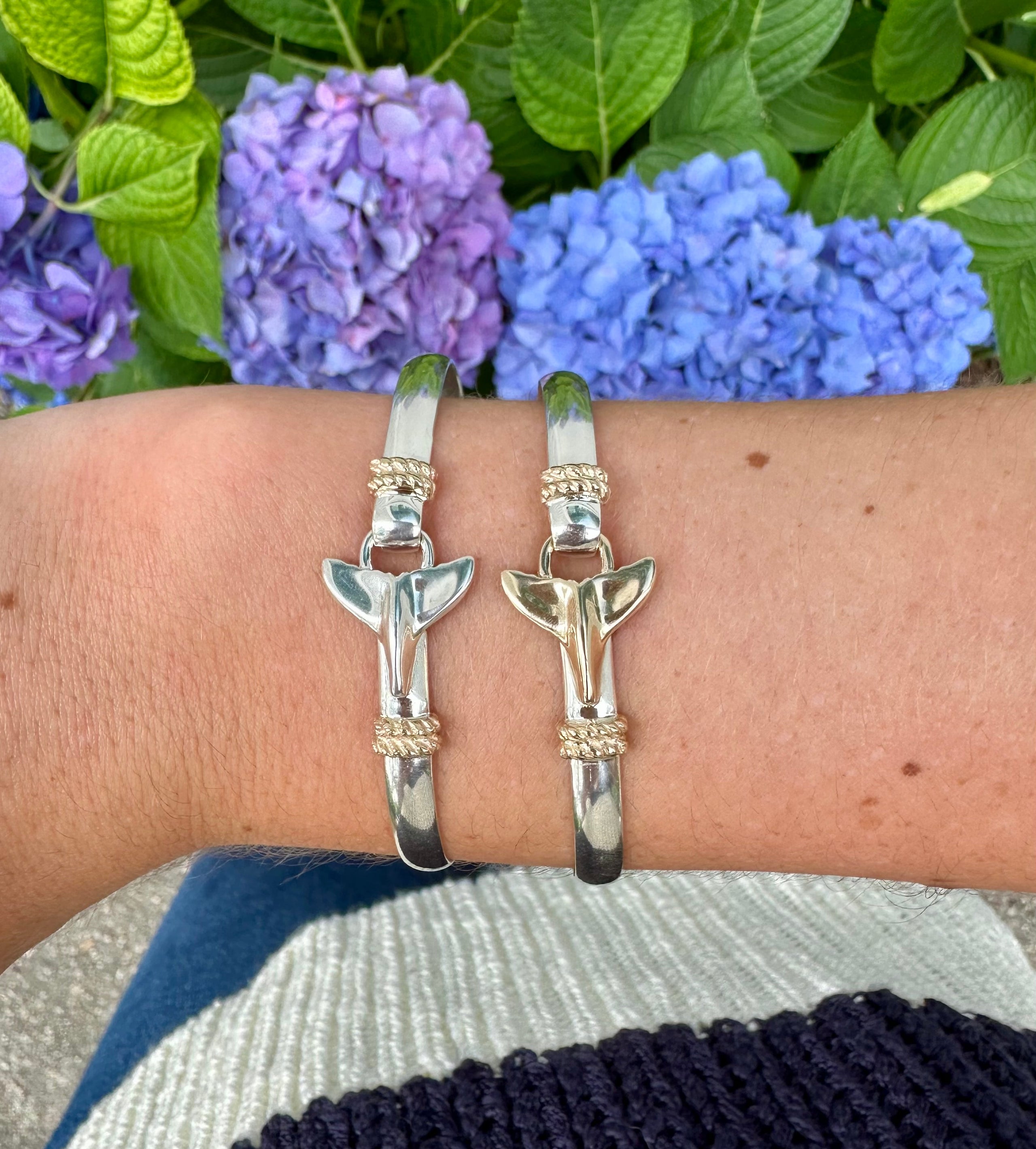 Sterling silver whale tail bracelet hotsell