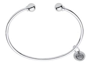 | Silver Ball 2 Cod Bracelet Gilded Sterling Cuff Cape Open Oyster The